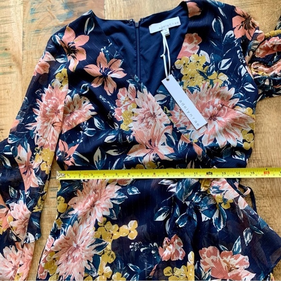 Adelyn Rae Floral Hi-Low Dress With Sheer Sleeves Size Small - Picture 10 of 16